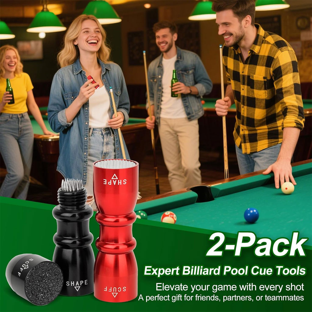 2 Pack Premium Pool Cue Tip Tools - Image 6