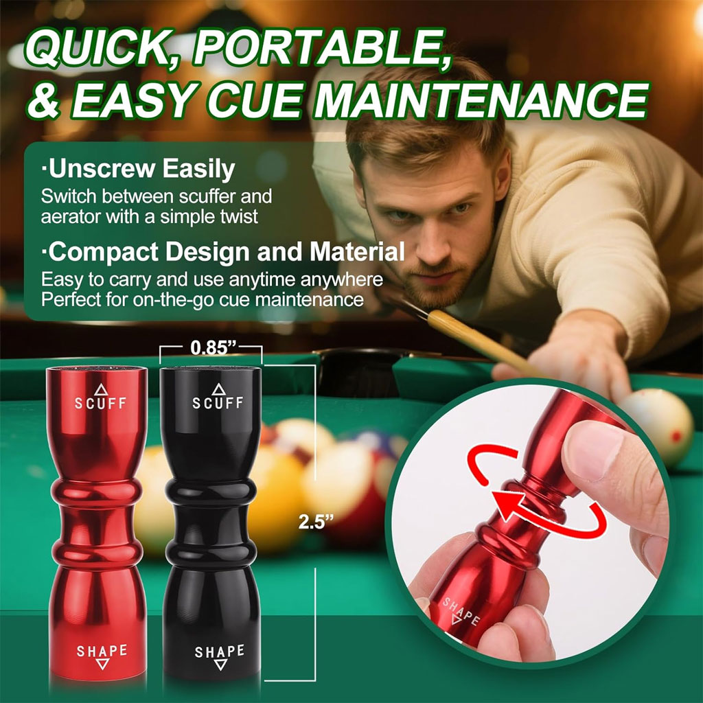 2 Pack Premium Pool Cue Tip Tools - Image 3