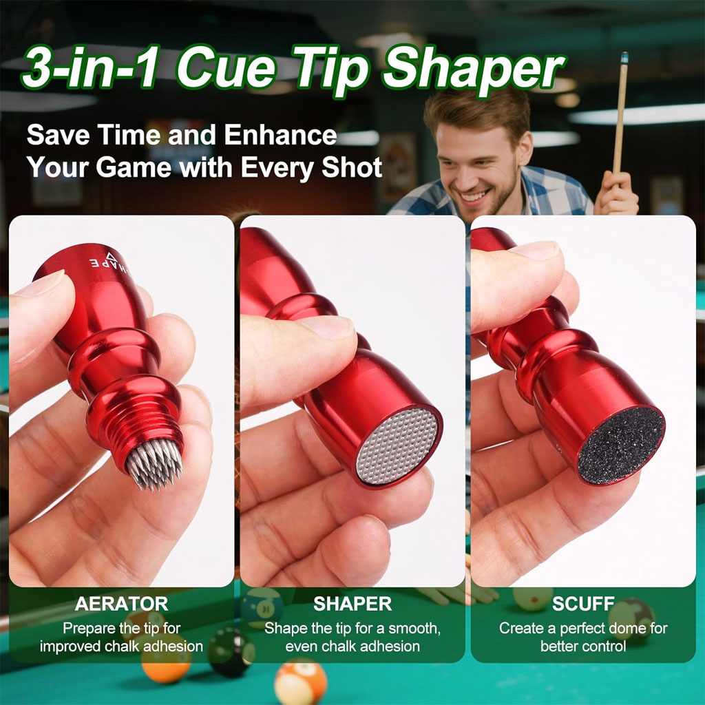 2 Pack Premium Pool Cue Tip Tools - Image 4